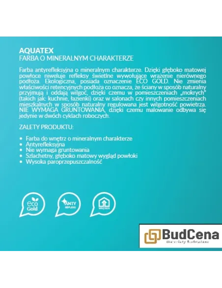 Supreme. Aquatex - krzemianowa farba ekologiczna! Eko! Antyrefleksyjna!'
