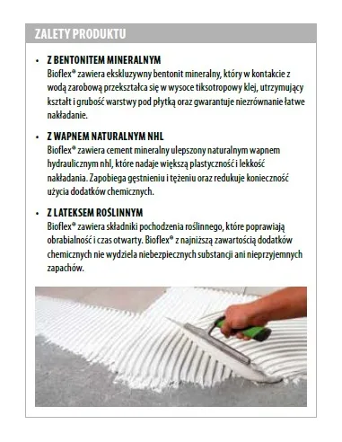 KERAKOLL Bioflex - klej do płytek, elastyczny, mineralny, duże formaty, podłogi ogrzewane