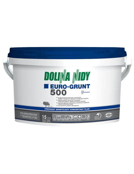 Dolina Nidy Euro-Grunt 500 Koncentrat Plus 15kg Żółty Grunt Głęboko Penetrujący