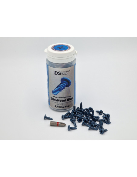 IDS Wkręty Samowiercące SlimHead Blue 4,2x12mm 250szt. Wkręt Płaski Łeb do Profili