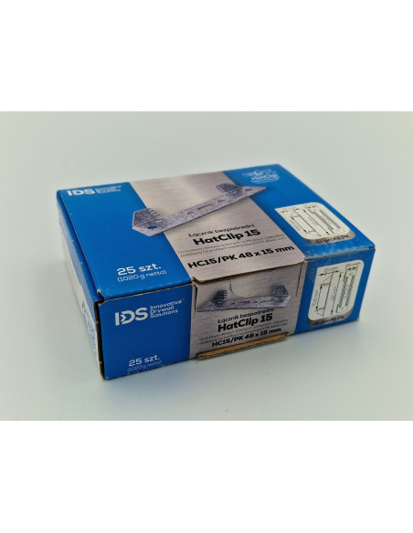 Łącznik bezpośredni IDS HatClip 15 do profili kapeluszowych 48x15 mm (25 szt.)