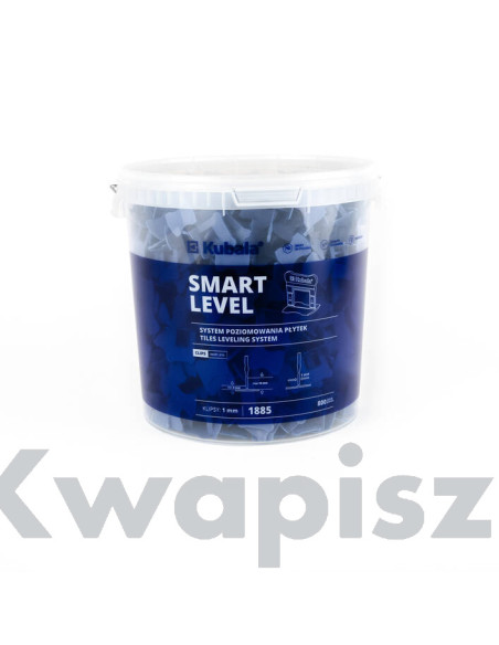 Kubala Smart Level klipsy 1 mm, 800 szt. + wiadro 20 l, system poziomowania płytek
