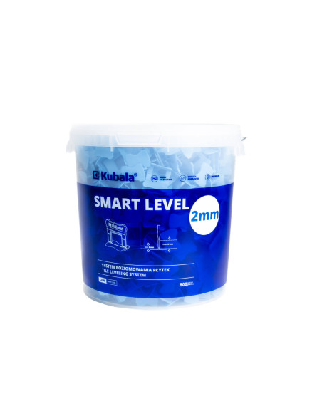 Kubala Smart Level klipsy 2 mm, 800 szt. + wiadro 20 l, system poziomowania płytek