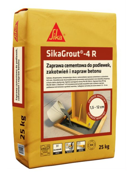 SikaGrout 4R Ekspansywna Zaprawa do Podlewek i Zakotwień 25kg