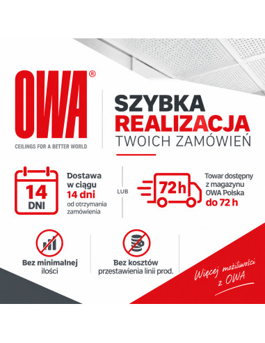 Płyta Akustyczna OWA Sinfonia 600x600 i 1200x600 | BUDCENA.pl
