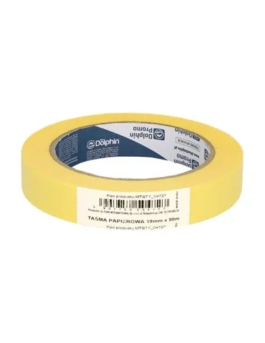 BLUE DOLPHIN taśma papierowa żółta malarska 19mm x 50m do maskowania HMTSTY_04727