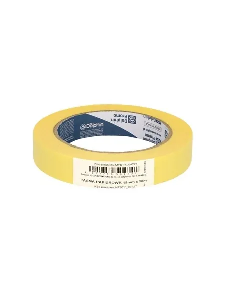 BLUE DOLPHIN taśma papierowa żółta malarska 19mm x 50m do maskowania HMTSTY_04727