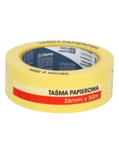 BLUE DOLPHIN taśma papierowa żółta malarska 38mm x 50m do maskowania HMTSTY_04789