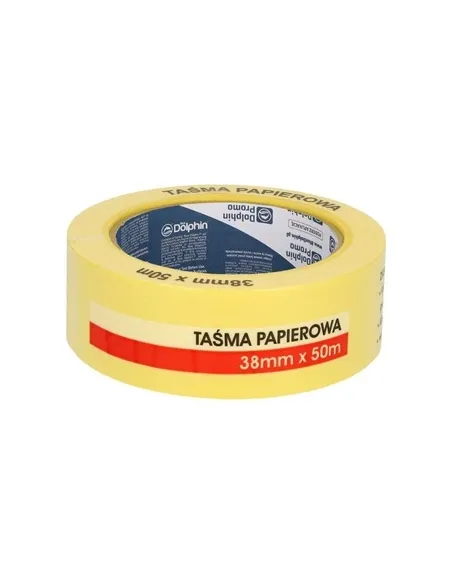 BLUE DOLPHIN taśma papierowa żółta malarska 38mm x 50m do maskowania HMTSTY_04789