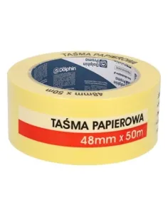 BLUE DOLPHIN taśma papierowa żółta malarska 48mm x 50m do maskowania HMTSTY_04581