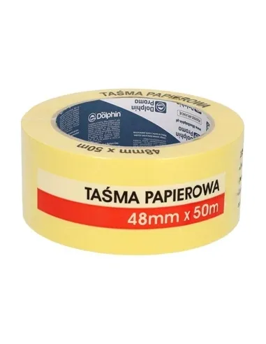 BLUE DOLPHIN taśma papierowa żółta malarska 48mm x 50m do maskowania HMTSTY_04581