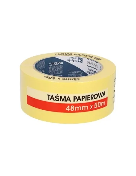 BLUE DOLPHIN taśma papierowa żółta malarska 48mm x 50m do maskowania HMTSTY_04581