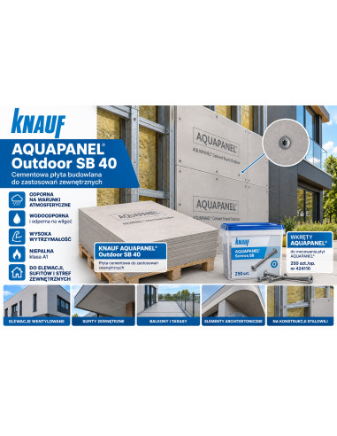KNAUF AQUAPANEL Outdoor SB 40 wkręty do mocowania płyt AQUAPANEL, 250 szt.op., 424110