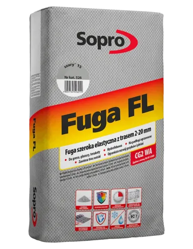 SOPRO  FL Fuga szeroka elastyczna z trasem piaskowo-szara 18 627/25 kg