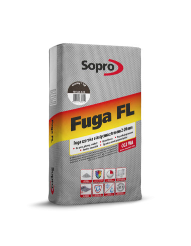 SOPRO  FL Fuga z trasem szeroka elastyczna czarna 90 628/25 kg