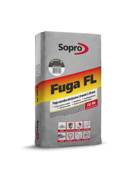 SOPRO  FL Fuga z trasem szeroka elastyczna antracyt 66 626/25 kg