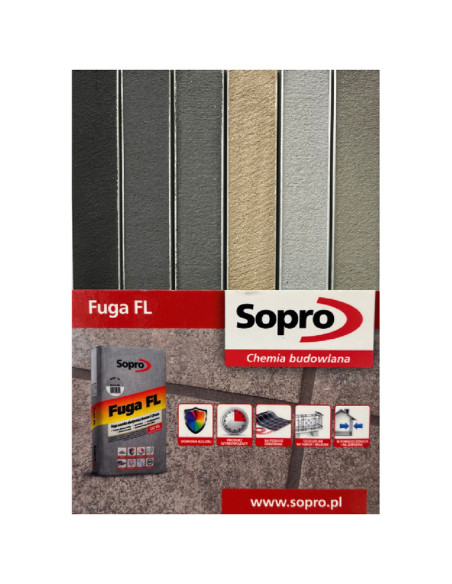SOPRO  FL Fuga z trasem szeroka elastyczna czarna 90 628/25 kg
