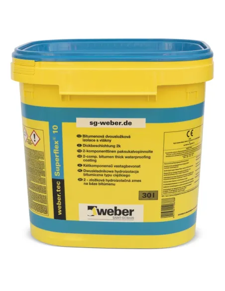 weber.tec Superflex 10 30L izolacja bitumiczna grubowarstwowa z kulkami styropianowymi