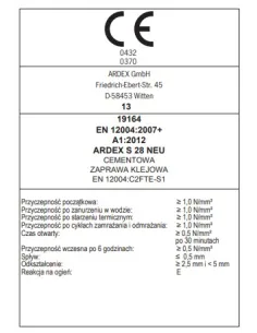 ARDEX S 28 NEU Elastyczny klej Microtec do płytek wielkoformatowych, do wewnątrz 2