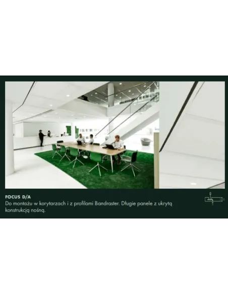 Ecophon Focus płyty sufitowe, różne krawędzie, kolory, 1m2