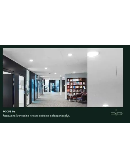 Ecophon Focus płyty sufitowe, różne krawędzie, kolory, 1m2