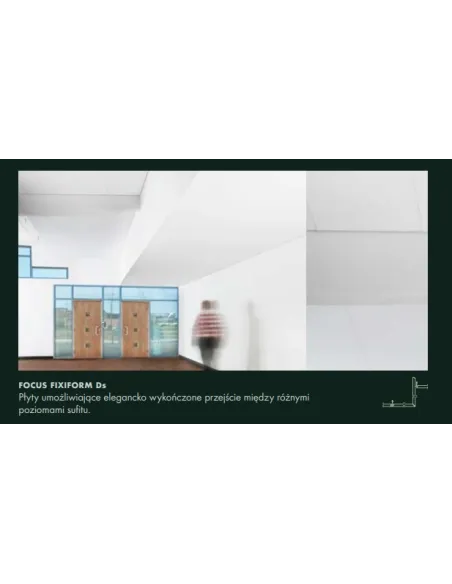 Ecophon Focus płyty sufitowe, różne krawędzie, kolory, 1m2
