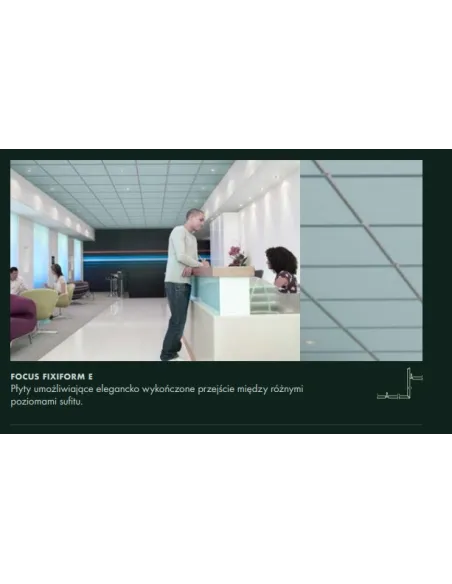 Ecophon Focus płyty sufitowe, różne krawędzie, kolory, 1m2