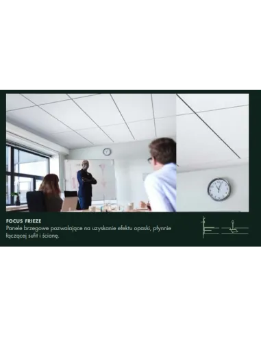 Ecophon Focus płyty sufitowe, różne krawędzie, kolory, 1m2