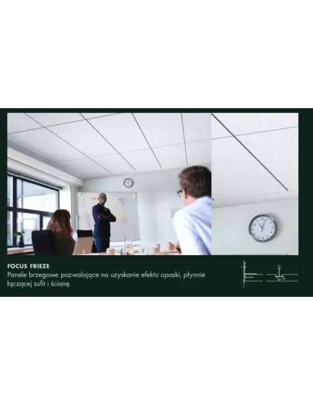 Ecophon Focus płyty sufitowe, różne krawędzie, kolory, 1m2
