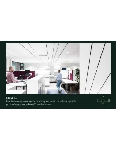 Ecophon Focus płyty sufitowe, różne krawędzie, kolory, 1m2