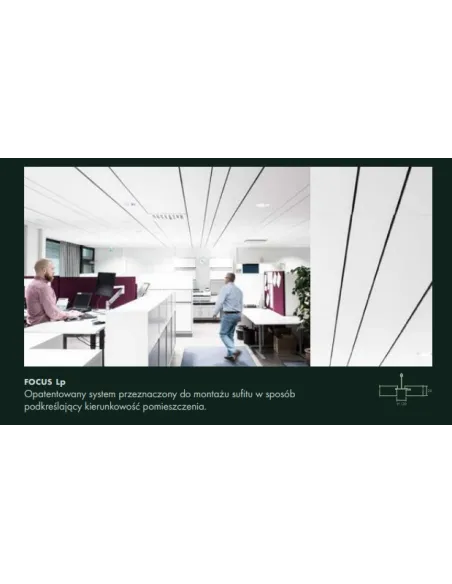 Ecophon Focus płyty sufitowe, różne krawędzie, kolory, 1m2