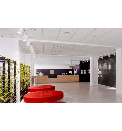 Rockfon Koral, biała mikronatryskowa powierzchnia