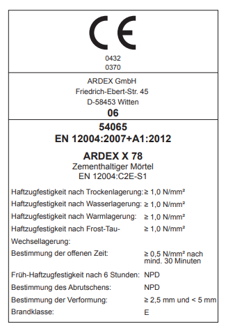 Certyfikat kleju elastycznego do podłóg z włóknami Microtec - Ardex X78